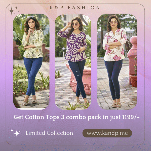 Trendy Cotton Printed Tops (Set of 3)
