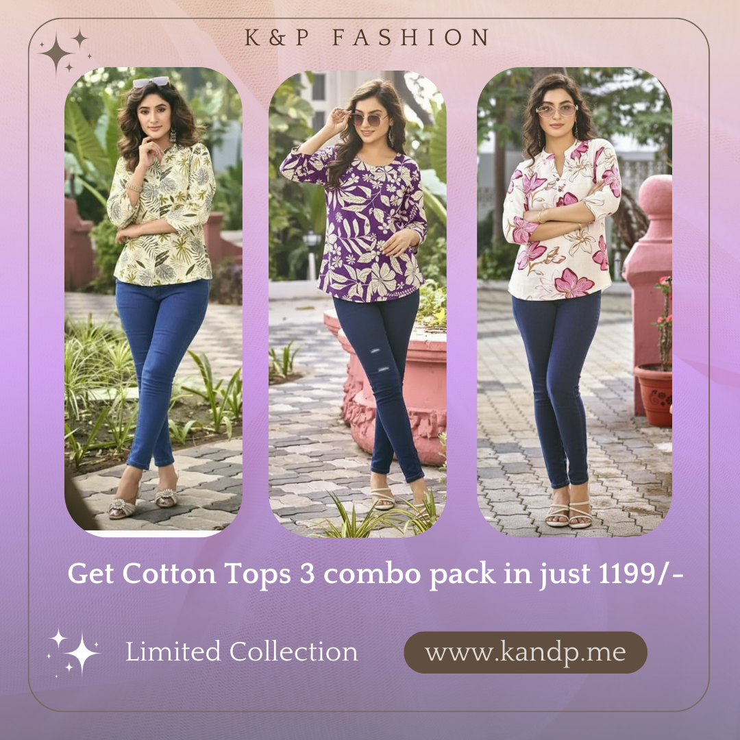 Trendy Cotton Printed Tops (Set of 3)