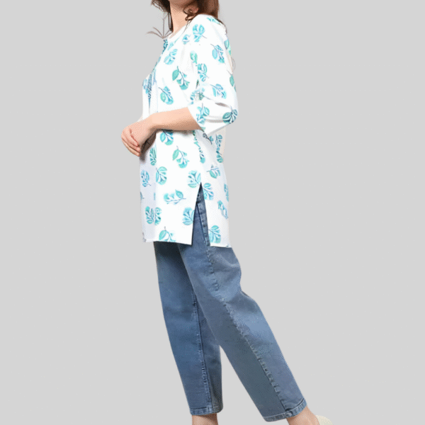 Casual Regular Sleeves Floral Print Women White Top