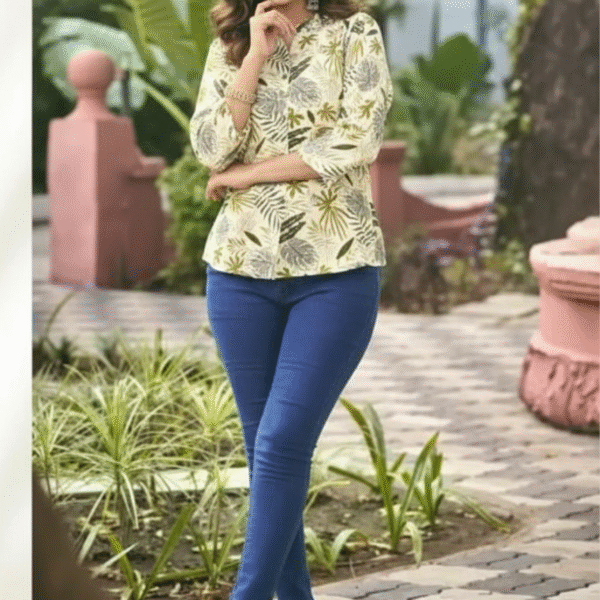 Casual Regular Sleeves Floral Print Women Beige Top