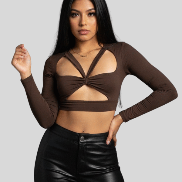 Chic Cutout Neck Crop Top
