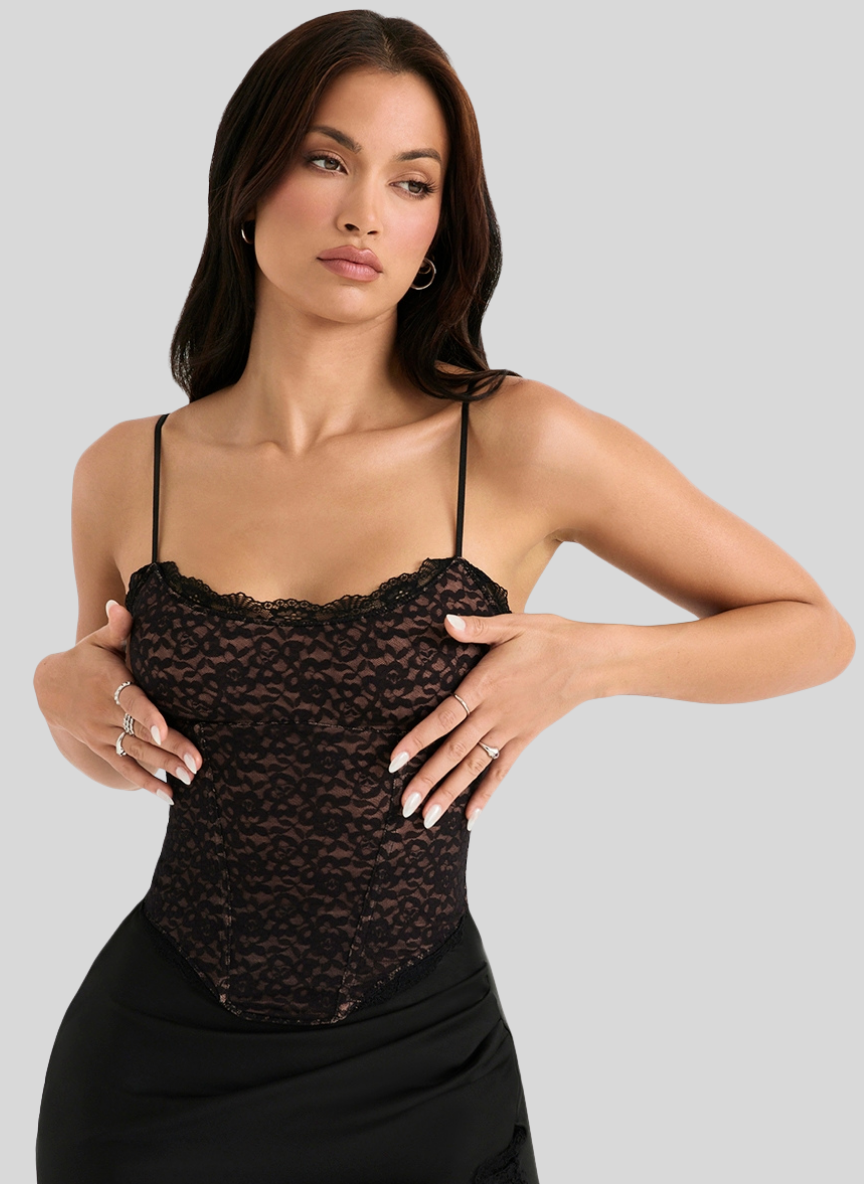 Second image of Trendy Floral Mesh Net Work Top