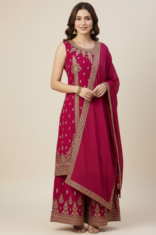Festive Outfit – Kameez, Sharara & Dupatta Set