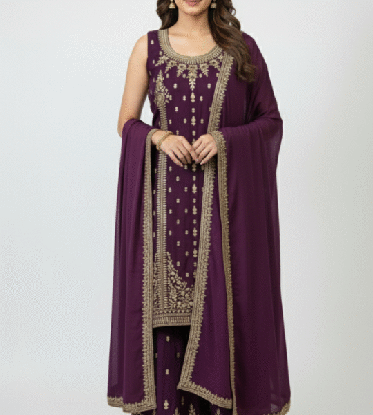 Traditional Zari Work Kameez & Sharara with Dupatta
