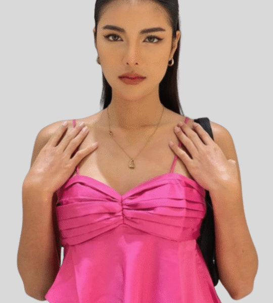 Chic Asymmetric Crepe String Top