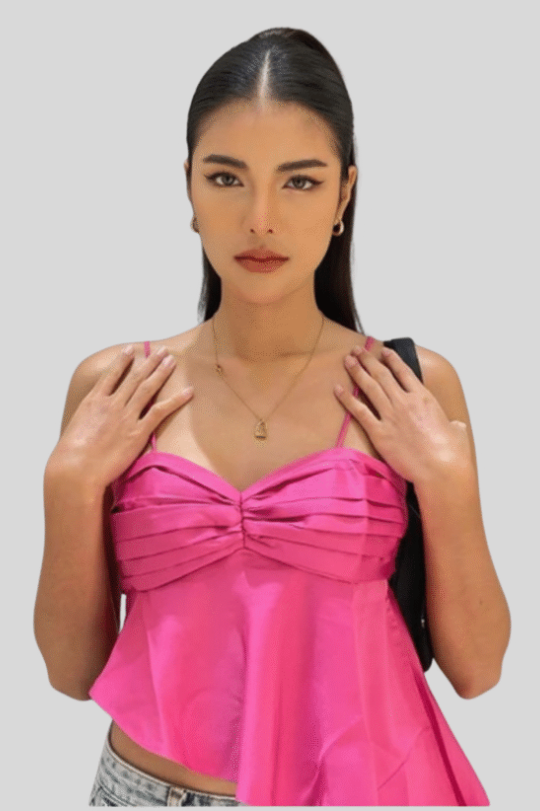 Chic Asymmetric Crepe String Top