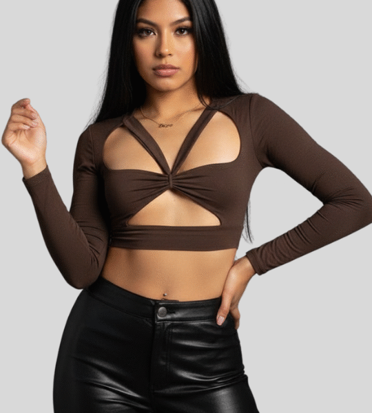 Chic Cutout Neck Crop Top