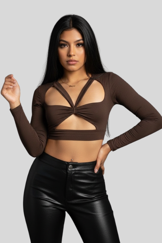 Chic Cutout Neck Crop Top