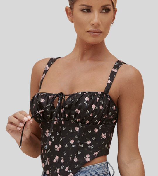 Trendy Moss Crepe String Top