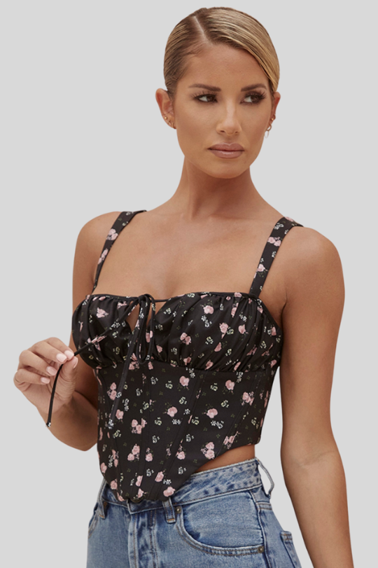 Trendy Moss Crepe String Top