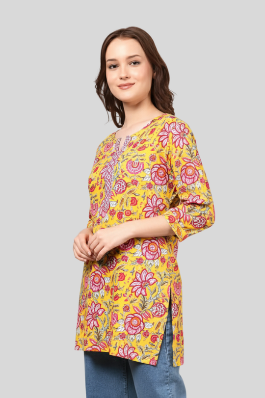 Casual Regular Sleeves Floral Print Women Multicolor Top