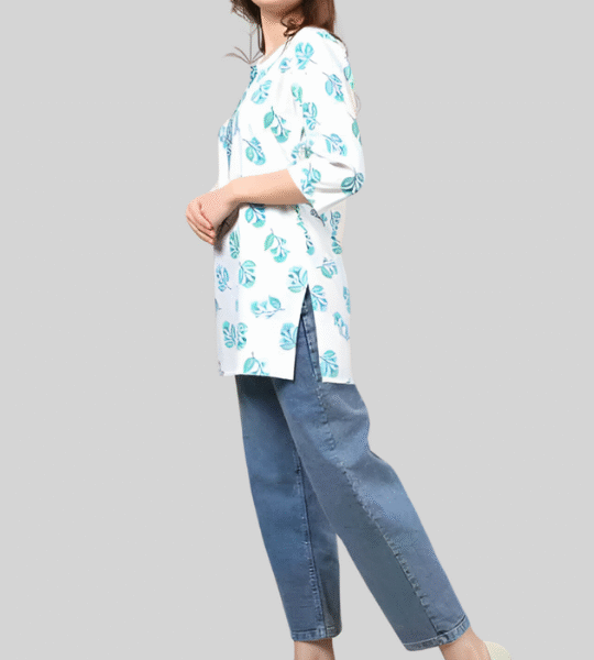 Casual Regular Sleeves Floral Print Women White Top