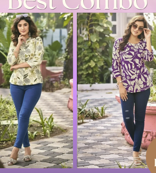 Cotton Tops Beige & Purple Combo Pack of 2