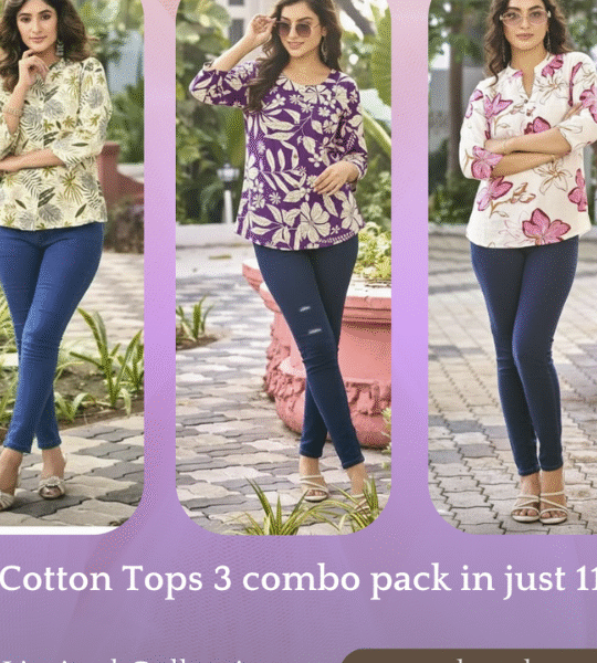 Trendy Cotton Printed Tops (Set of 3)