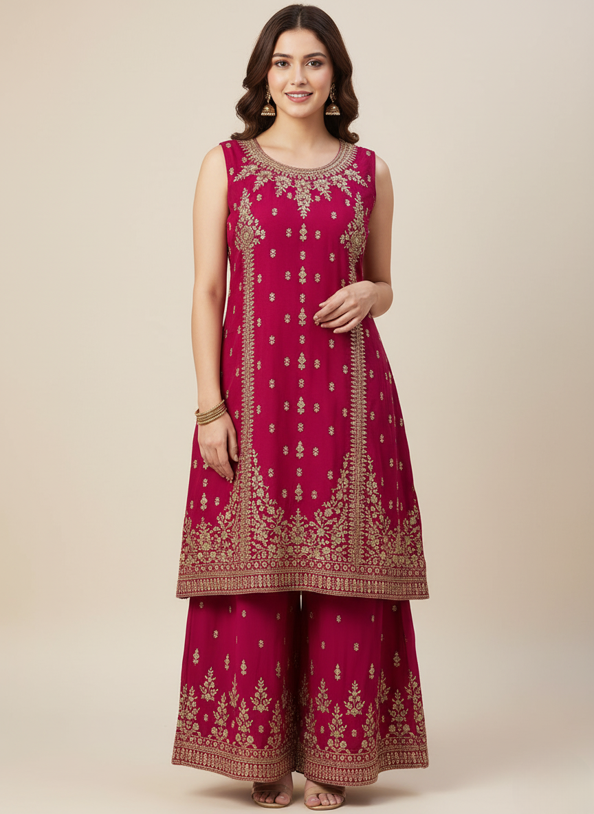 Second image of Festive Outfit – Kameez, Sharara & Dupatta Set