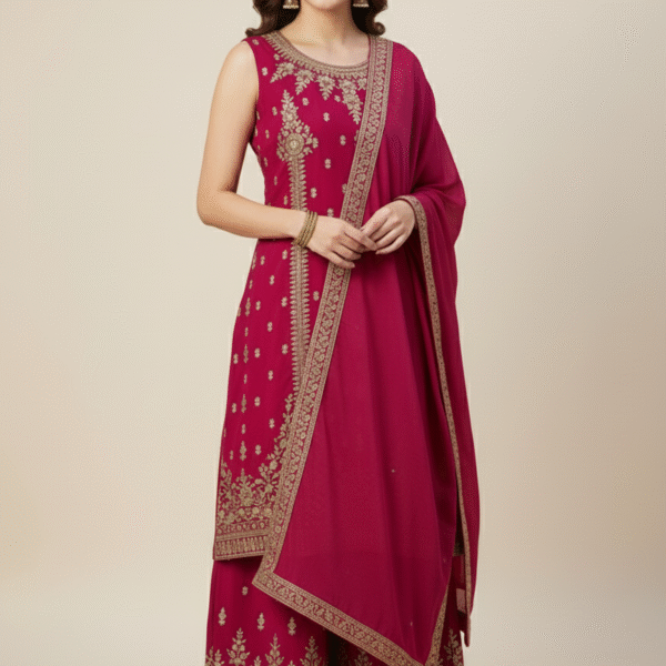 Festive Outfit – Kameez, Sharara & Dupatta Set