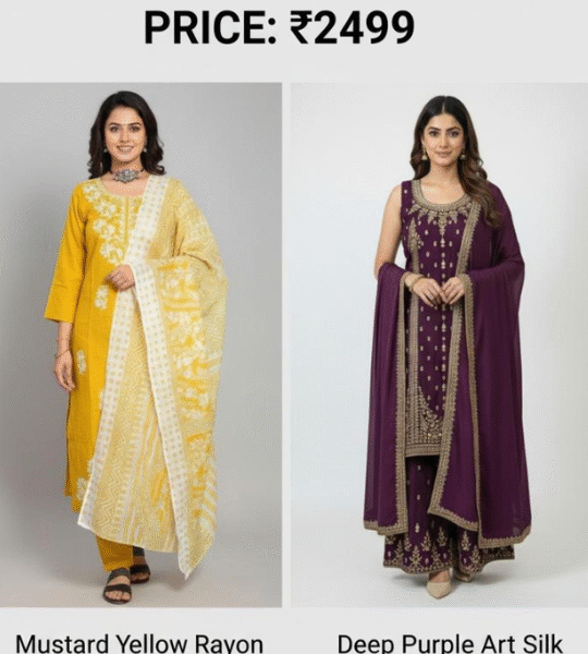 Elegant Combo Offer Yellow & Deep Purple