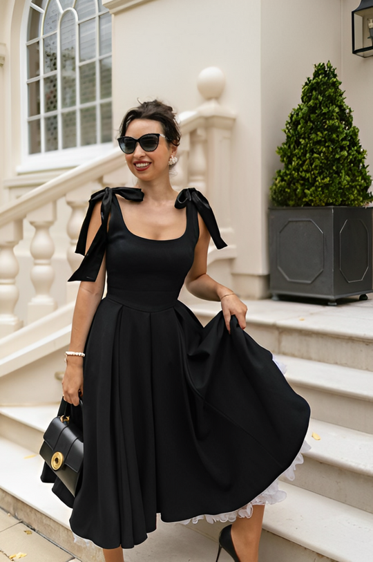 Second image of New Bow Frill Black Dress