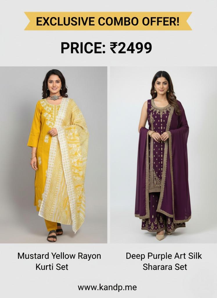 Elegant Combo Offer Yellow & Deep Purple