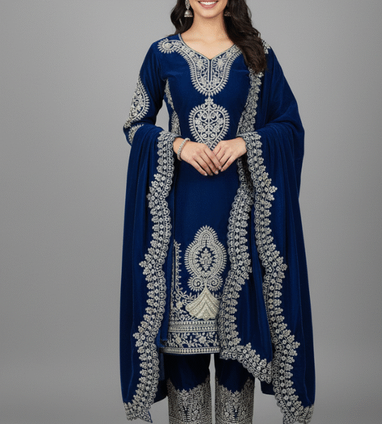 New Designer Party Wear Velvet Suit Set