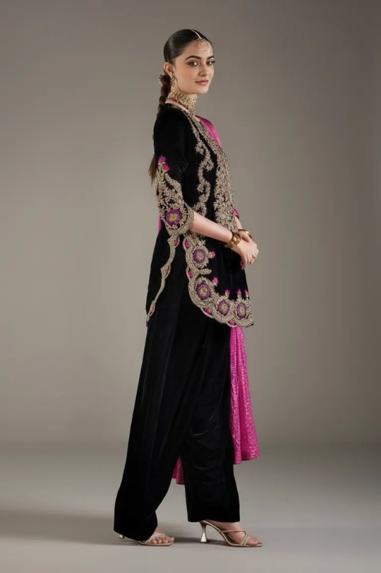 Second image of Luxury Velvet Farshi Salwar Suit – Winter Collection