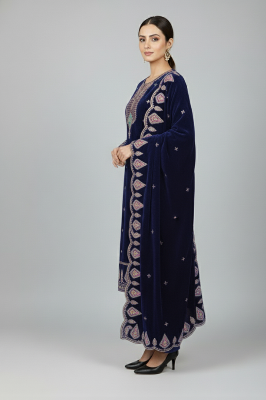 Second image of New Winter Designer Top & Pant Fancy Dupatta Set