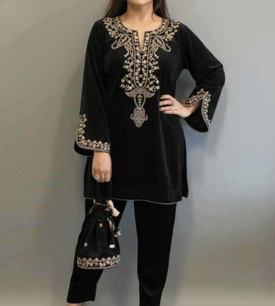 New Party Wear Velvet Top & Bottom Set