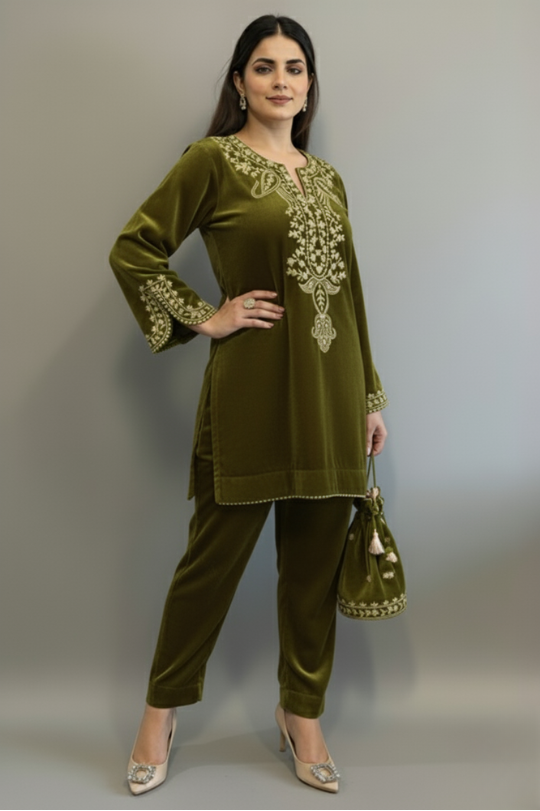 New Party Wear Velvet Top & Bottom Set