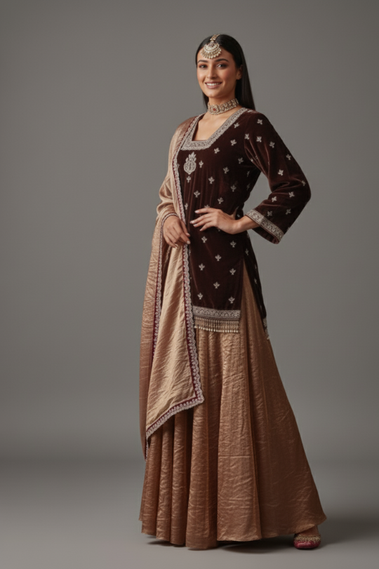 Second image of New Top Lehenga Palazzo Dupatta Set