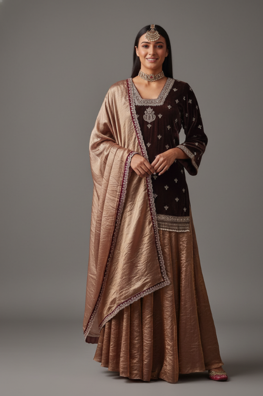 New Top Lehenga Palazzo Dupatta Set