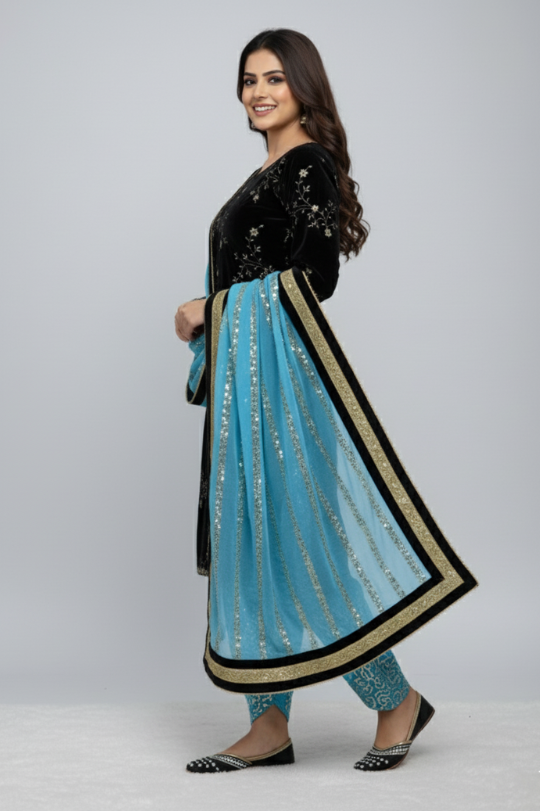 Second image of New Launching New Designer Top  Dhoti Salwar  Dupatta Set