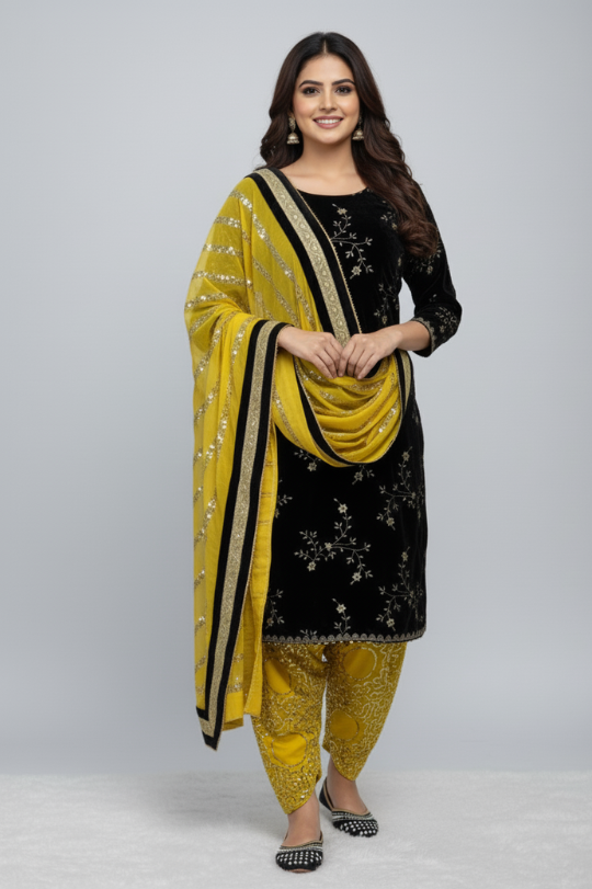 New Launching New Designer Top Dhoti Salwar Dupatta Set