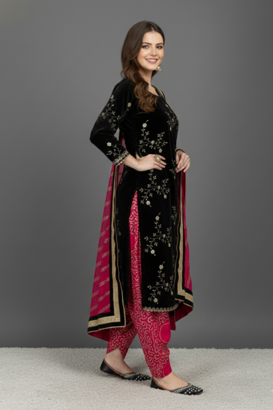 Second image of New Launching New Designer Top Dhoti Salwar Dupatta Set