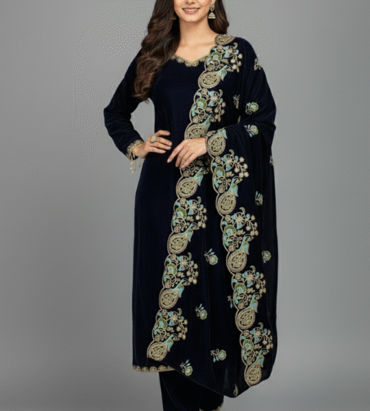 Launching New Party Wear Viscose Velvet Designer Suit Set