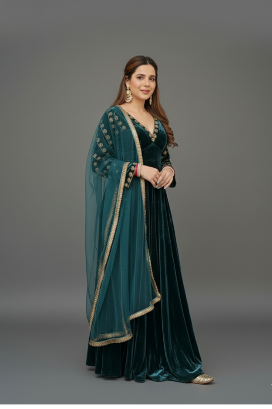 Second image of New Designer Party Wear Gown & Dupatta Set