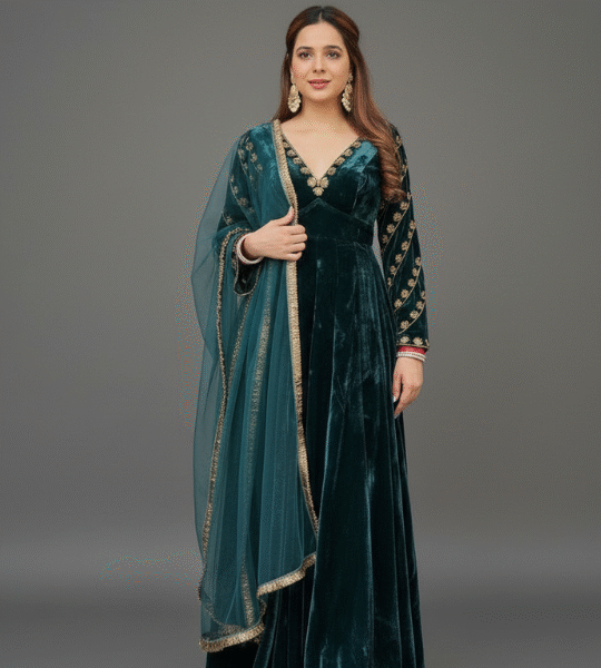 New Designer Party Wear Gown & Dupatta Set