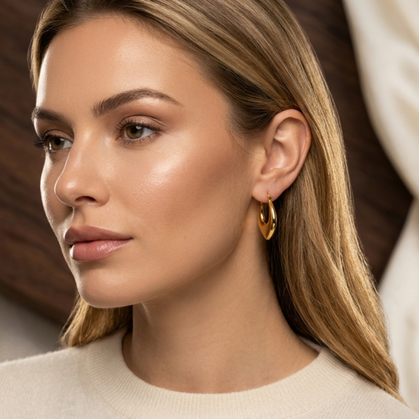 Gold Plated Irregular Hoop Earrings