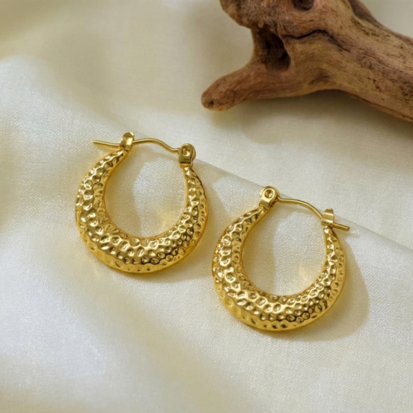 Gold Plated Irregular Hoop Earrings