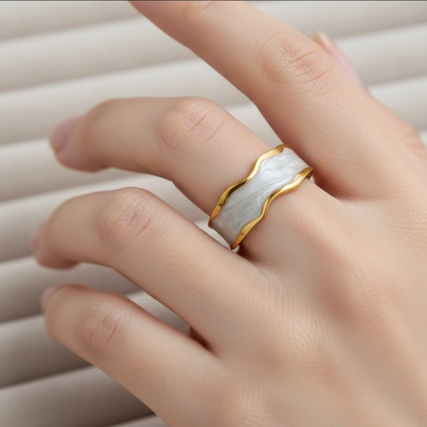 Stainless Steel Gold Plated Open Ring