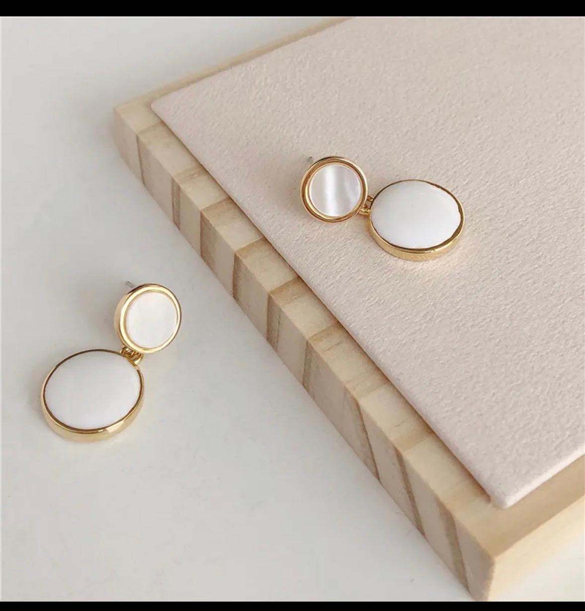 Silver Needle Geometric Drop Earrings – Candy Color Oil Finish