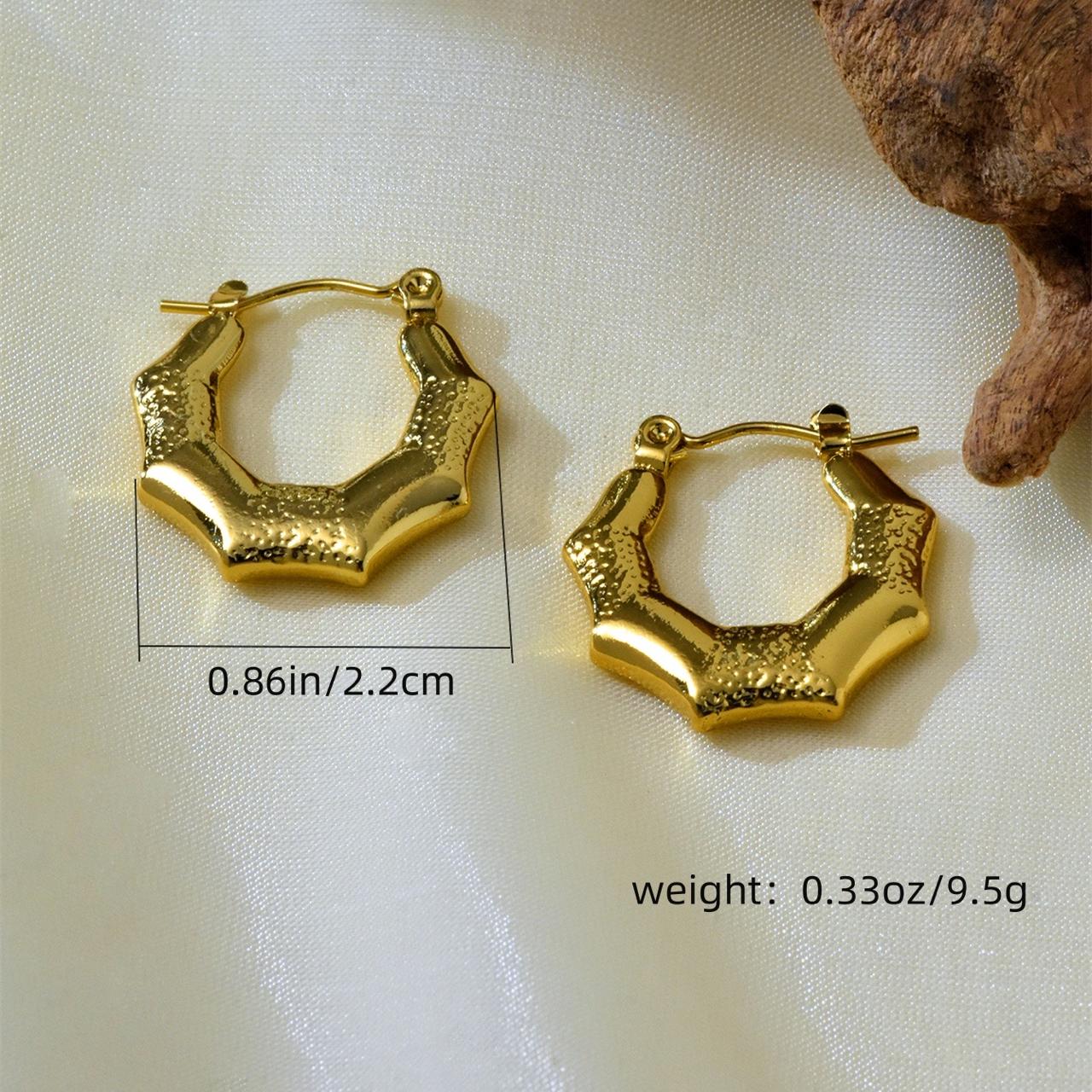 Gold Plated Irregular Hoop Earrings