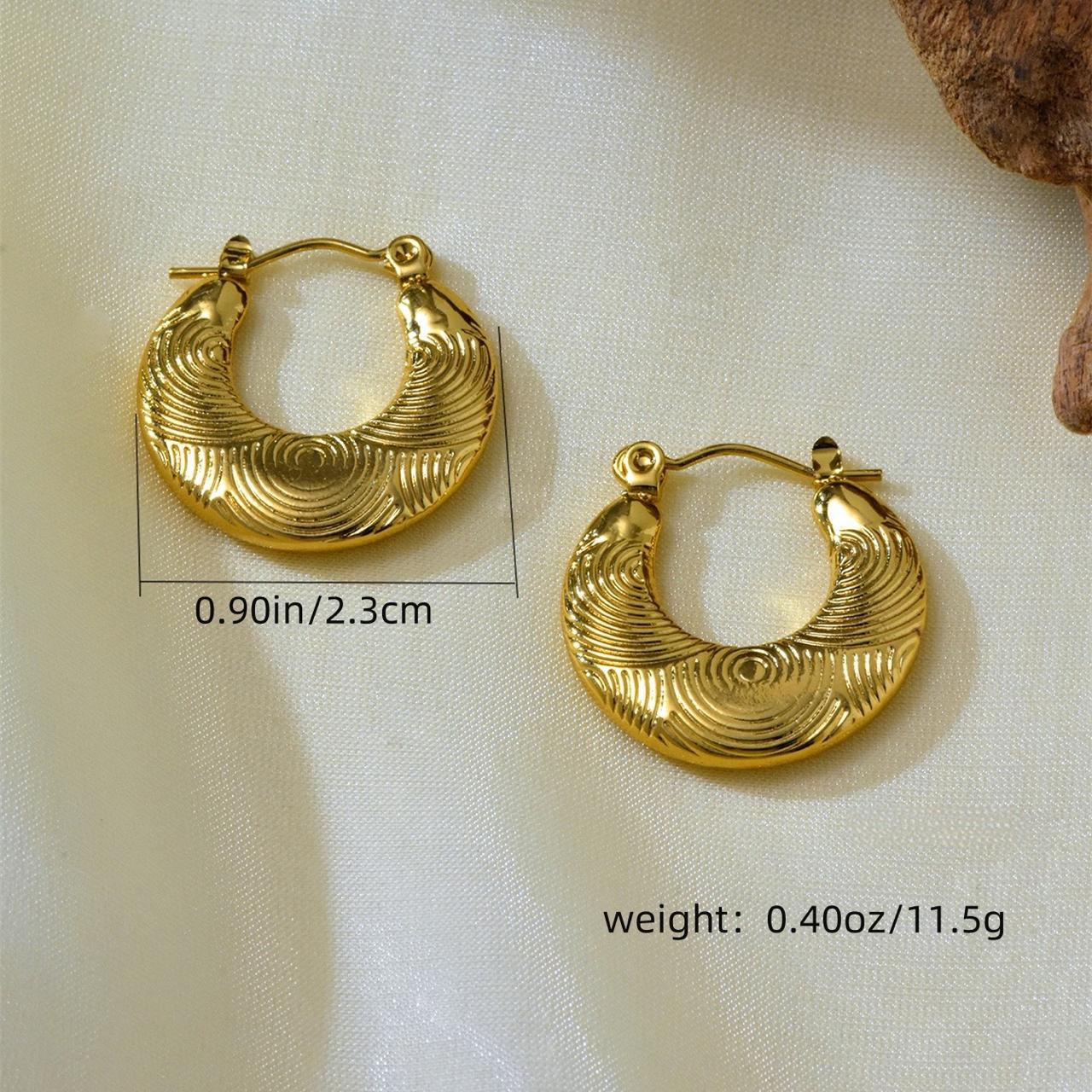 Gold Plated Irregular Hoop Earrings