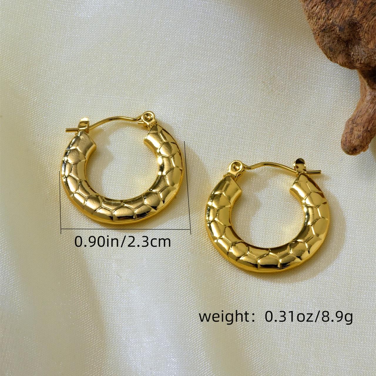 New Gold Plated Irregular Hoop Earrings