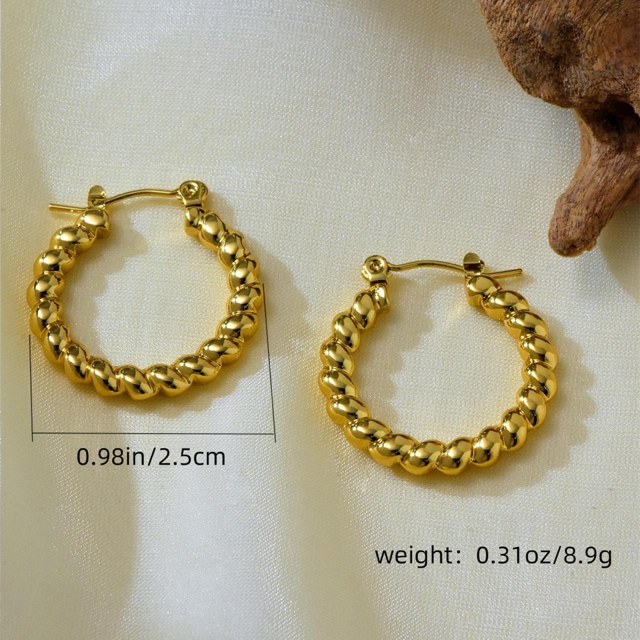 Gold Plated Irregular Hoop Earrings