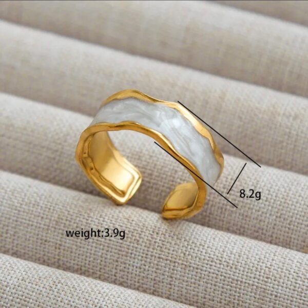 Stainless Steel Gold Plated Open Ring