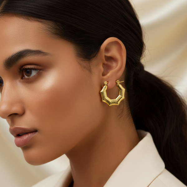 Gold Plated Irregular Hoop Earrings