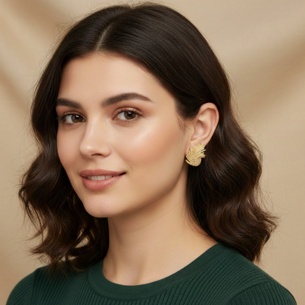 Conch Flower Spiral Ear Studs Stainless Steel