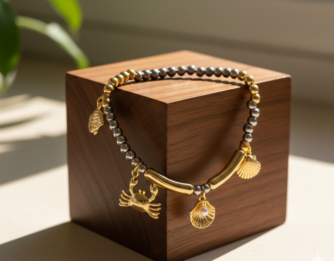 Second image of Ocean Muse Gold Charm Bracelet
