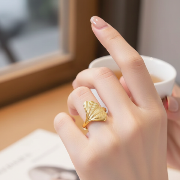 Geometric Zirconia Titanium Steel Ring for Women