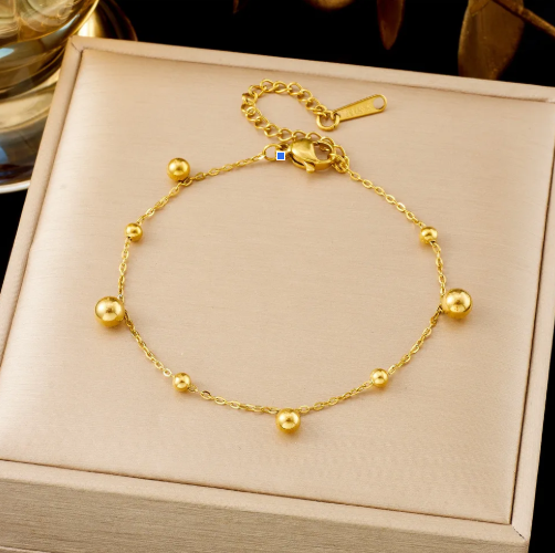 Minimal Gold Ball Chain Bracelet
